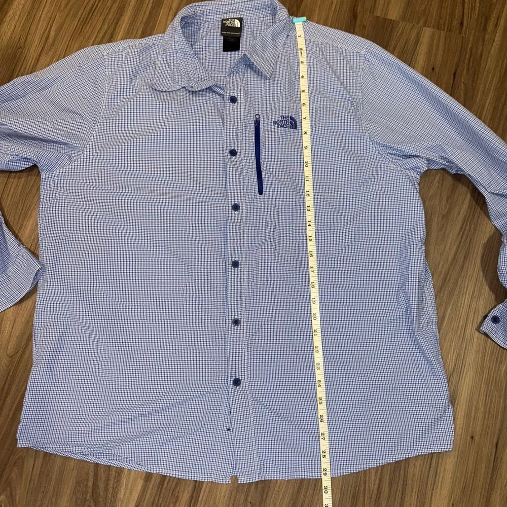 The North Face Mens XL‎ Blue Plaid Long Sleeve Button Down Shirt